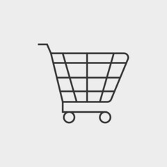 Shopping cart vector icon illustration sign