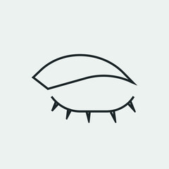 Eye closed vector icon illustration sign