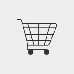 Shopping cart vector icon illustration sign