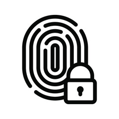 Fingerprint with lock icon. personal protection symbol. security sign. vector illustration
