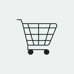 Shopping cart vector icon illustration sign