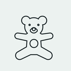 Teddy bear vector icon illustration sign