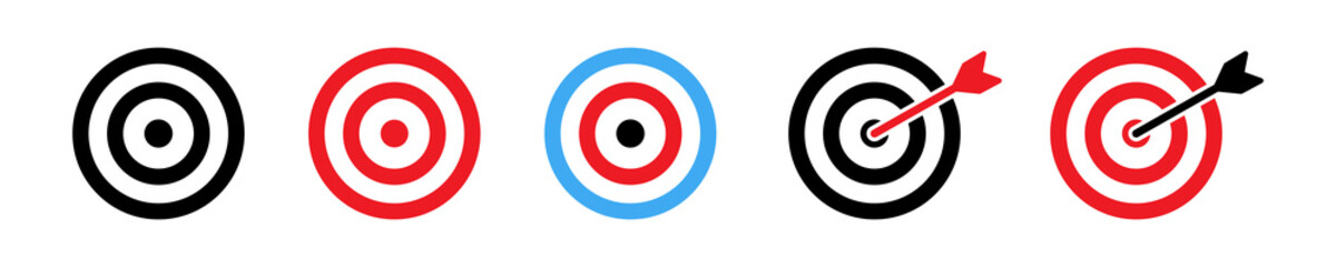 Target icon. Target goal signs collection. Purpose success concept sign templates. Purpose targets set icons.