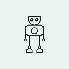 Robot vector icon illustration sign