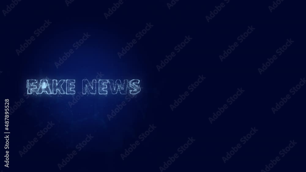 Aufkleber Fake News title with plexus effect. Connected lines with dots. Lines title plexus