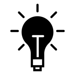 Lightbulb Flat Icon Isolated On White Background