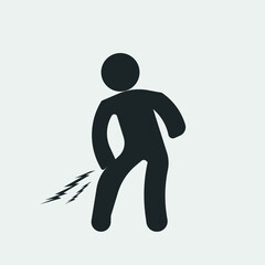 Knee pain vector icon illustration sign