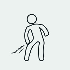 Knee pain vector icon illustration sign