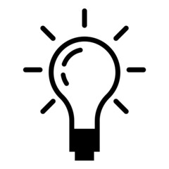 Lightbulb Flat Icon Isolated On White Background