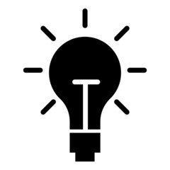 Lightbulb Flat Icon Isolated On White Background