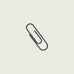 Obraz premium Paper clip vector icon illustration sign