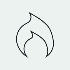 Flame vector icon illustration sign