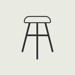 Wooden chair vector icon illustration sign