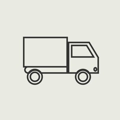 Delivery truck vector icon illustration sign
