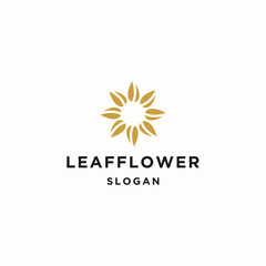 Flower logo icon flat design template 