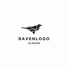 Fototapeta na wymiar Raven logo icon flat design template 