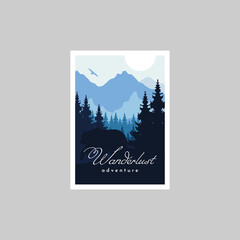 Naklejka na ściany i meble National park wanderlust with wild bear vintage poster vector illustration design