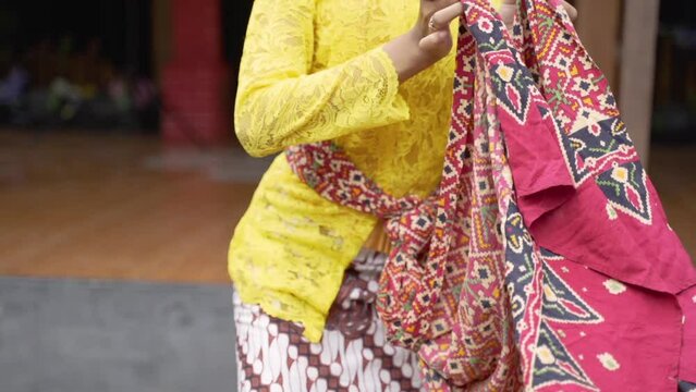 close up of traditional javanese dancers