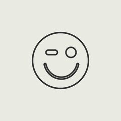 Fototapeta premium Winky face vector icon illustration sign