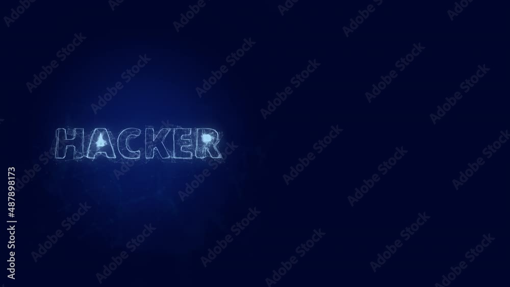 Fototapete Hacker title with plexus effect. Connected lines with dots. Lines title plexus