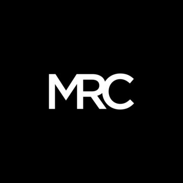 MRC logo. Letter MRC simple monogram logo design. Modern MRC Letters Vector Icon Logo Illustration vector template. White color on black background.