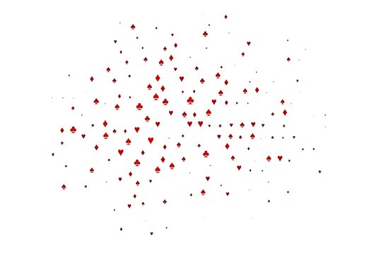 Light Red vector template with poker symbols.