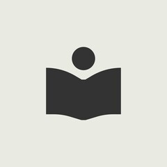 Reading a novel vector icon illustration sign