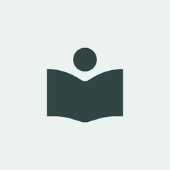 Reading a novel vector icon illustration sign