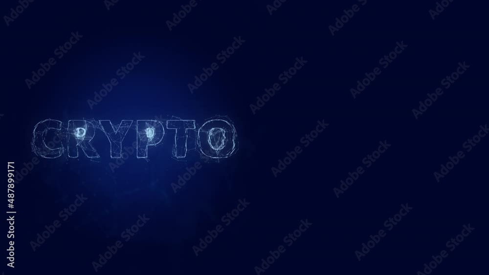 Aufkleber Crypto title with plexus effect. Connected lines with dots. Lines title plexus