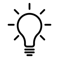 Lightbulb Flat Icon Isolated On White Background