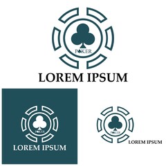 Casino chip icon  poker chip vector icon logo Casino chips for poker or roulette.Vector illustration isolated on white background