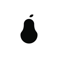 Pear Solid Icon Vector Illustration Logo Template. Suitable For Many Purposes.