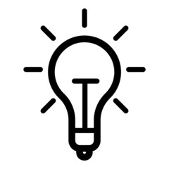 Lightbulb Flat Icon Isolated On White Background