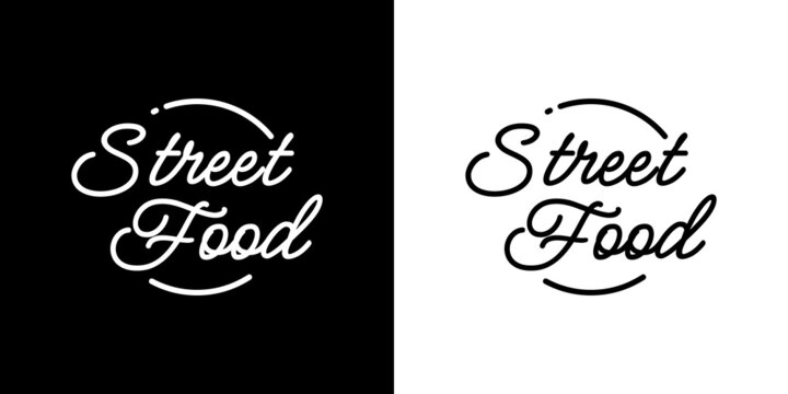 Street Food Typography Premium Logo Vector Design Template