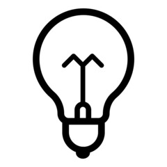 Lightbulb Flat Icon Isolated On White Background