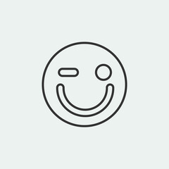 Winking vector icon illustration sign
