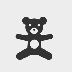 Obraz premium Teddy bear vector icon illustration sign
