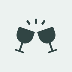 Cheers wine vector icon illustration sign