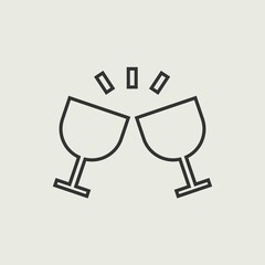 Cheers wine vector icon illustration sign