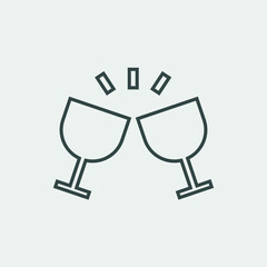 Cheers wine vector icon illustration sign