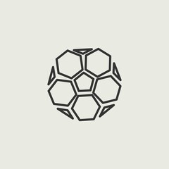 Fototapeta premium Football vector icon illustration sign