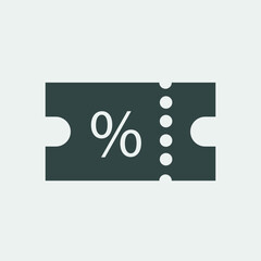 Ticket discount vector icon illustration sign