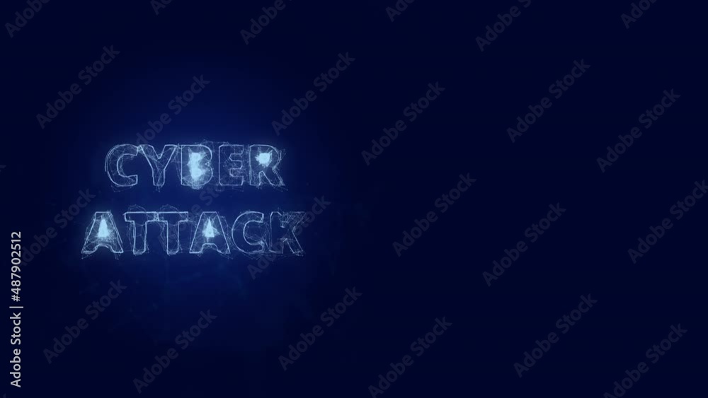 Fototapete Cyber attack title with plexus effect. Connected lines with dots. Lines title plexus