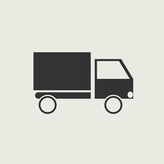 Delivery truck vector icon illustration sign