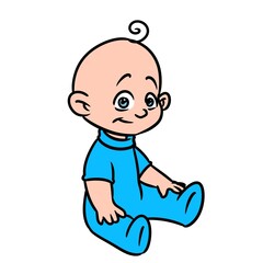 little boy sitting illustration cartoon