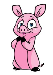 pig smile animal character illustration cartoon