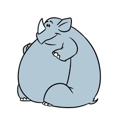 Fat rhinoceros parody animal illustration cartoon