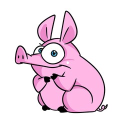 Piggy pink parody character illustration cartoon