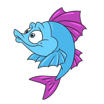 Fish surprise character illustration cartoon