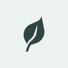 Leaf vector icon illustration sign